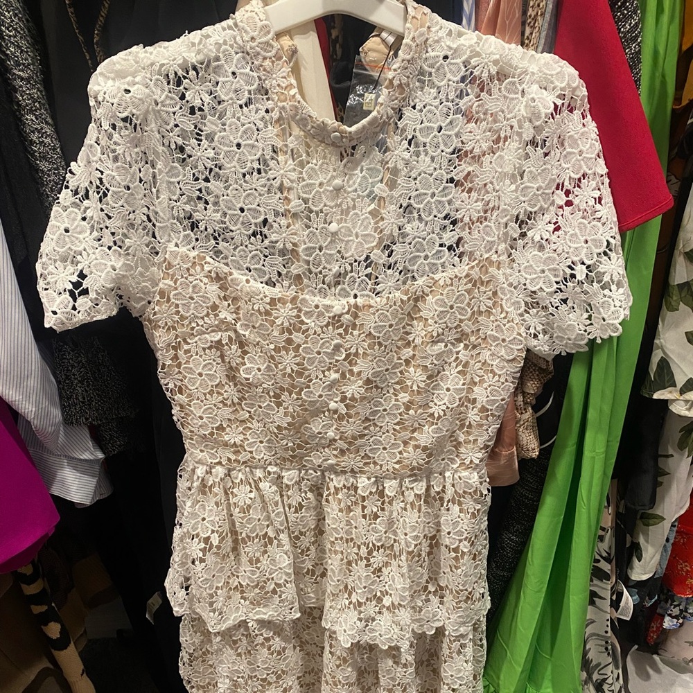 White Vivian dress Brand: By Egreis. Never worn! Still has tags! Size Medium